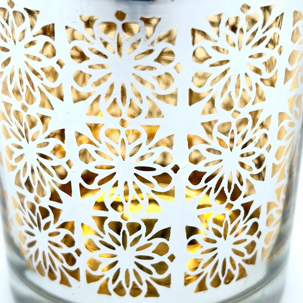 Crate & Barrel Raj Silver and Gold Color Votive Candle Holder